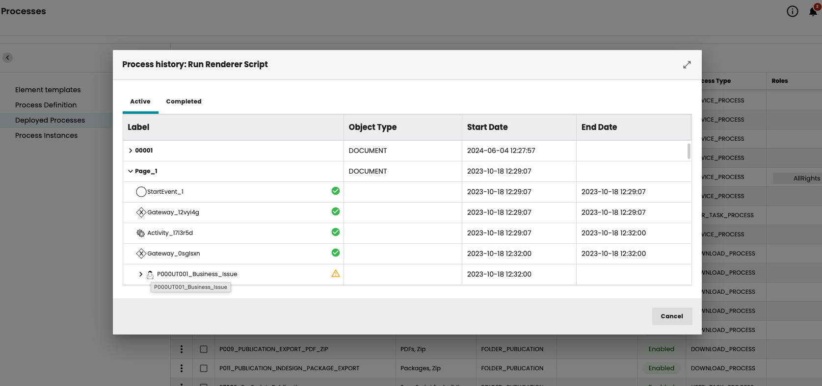 Processhistory for process2
